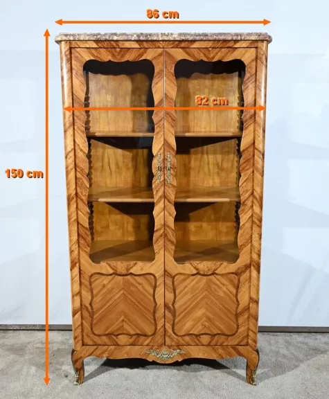 Petite Vitrine en Bois de Rose, style Louis XV – Début XXe
