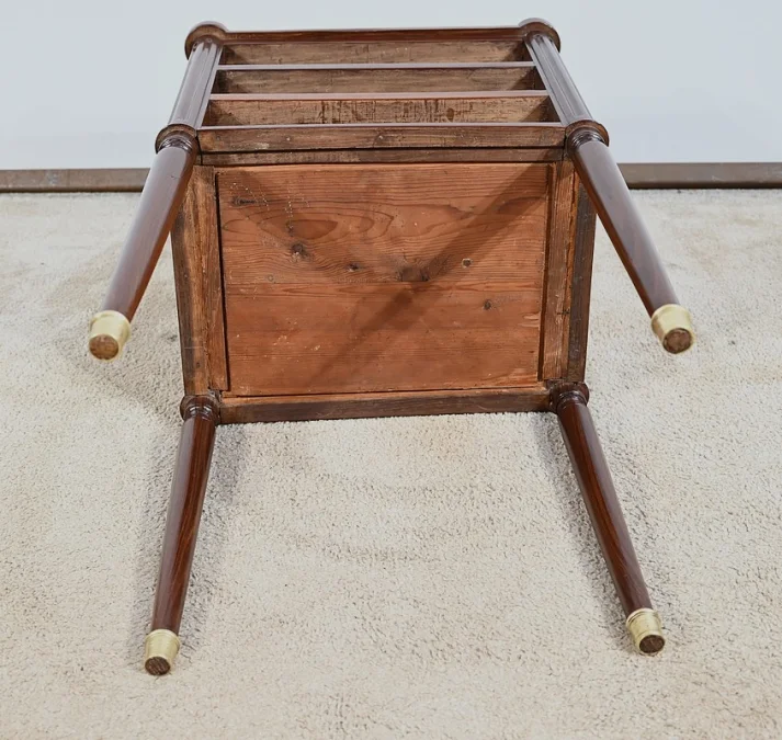 Petite Table Chiffonnière en Acajou et Loupe d'Amboine, époque Louis XVI – Fin XVIIIe