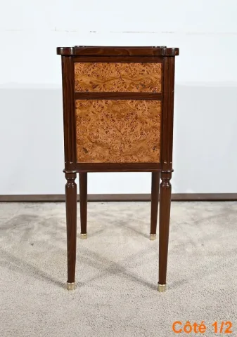 Petite Table Chiffonnière en Acajou et Loupe d'Amboine, époque Louis XVI – Fin XVIIIe