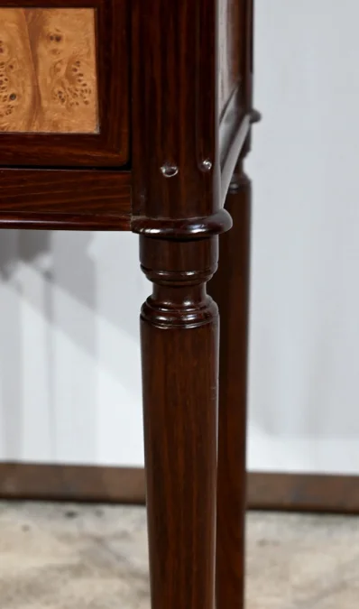 Petite Table Chiffonnière en Acajou et Loupe d'Amboine, époque Louis XVI – Fin XVIIIe