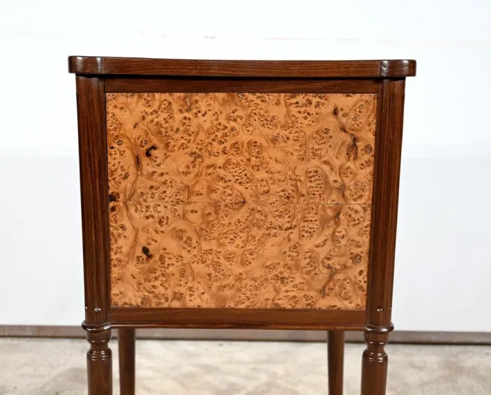 Petite Table Chiffonnière en Acajou et Loupe d'Amboine, époque Louis XVI – Fin XVIIIe