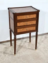 Petite Table Chiffonnière en Acajou et Loupe d'Amboine, époque Louis XVI – Fin XVIIIe
