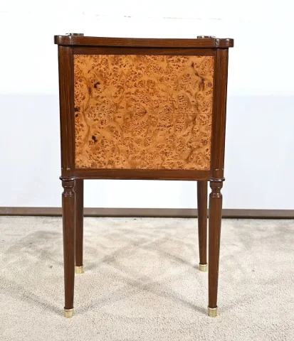 Petite Table Chiffonnière en Acajou et Loupe d'Amboine, époque Louis XVI – Fin XVIIIe