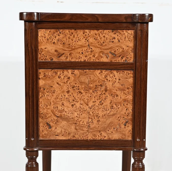 Petite Table Chiffonnière en Acajou et Loupe d'Amboine, époque Louis XVI – Fin XVIIIe