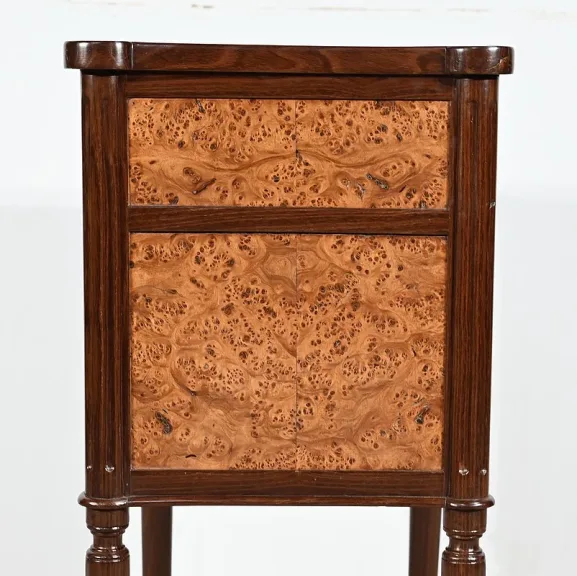Petite Table Chiffonnière en Acajou et Loupe d'Amboine, époque Louis XVI – Fin XVIIIe