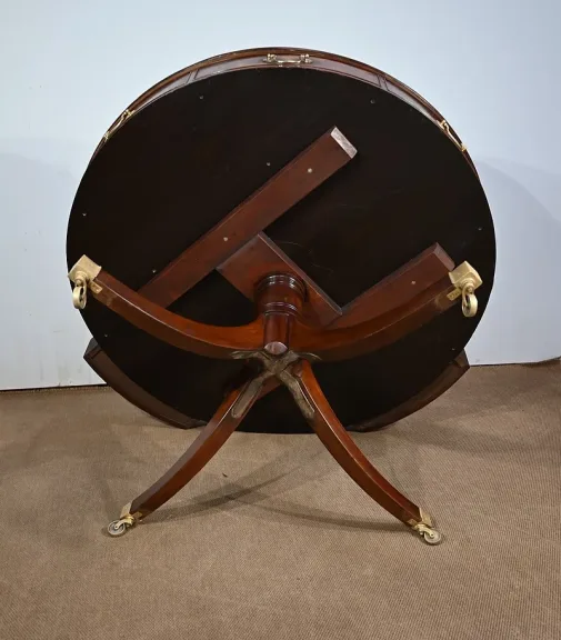 Table Tambour Tournante en Acajou, style Regency, Angleterre – 2ème moitié XIXe
