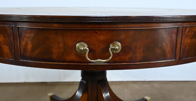 Table Tambour Tournante en Acajou, style Regency, Angleterre – 2ème moitié XIXe