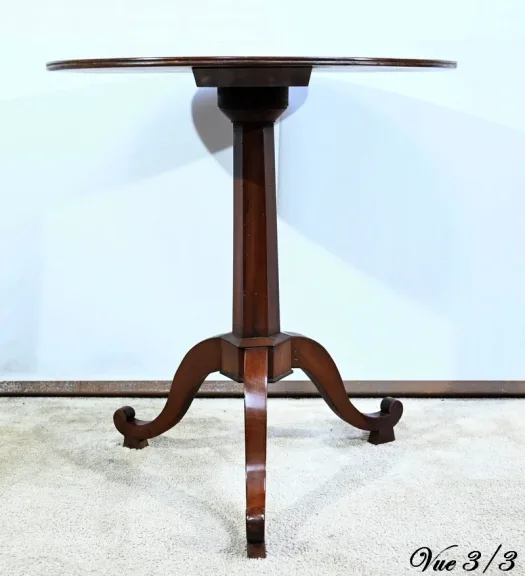 Petit Guéridon en Acajou de Cuba, époque Restauration - Début XIXe