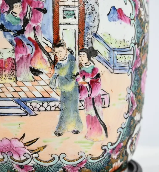 Lampe en Porcelaine de Canton, Chine – Fin XIXe