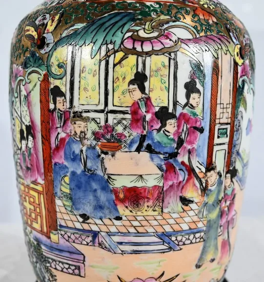Lampe en Porcelaine de Canton, Chine – Fin XIXe