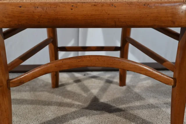 Paire de Fauteuils de Propriété en Merisier Massif, époque Restauration – 1ère Partie XIXe