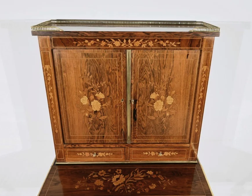 Petit Cabinet Écritoire en Palissandre, style Charles X – Milieu XIXe
