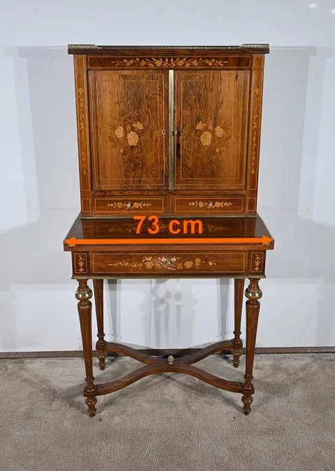 Petit Cabinet Écritoire en Palissandre, style Charles X – Milieu XIXe