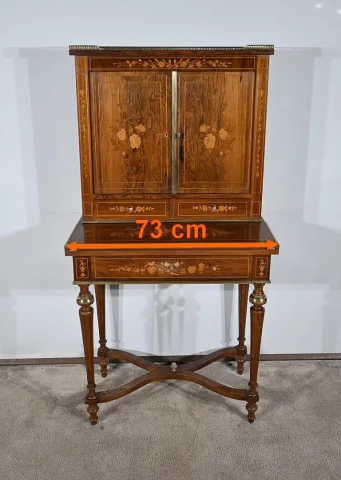Petit Cabinet Écritoire en Palissandre, style Charles X – Milieu XIXe