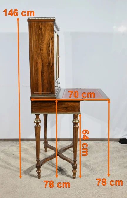 Petit Cabinet Écritoire en Palissandre, style Charles X – Milieu XIXe
