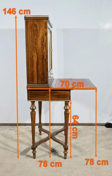 Petit Cabinet Écritoire en Palissandre, style Charles X – Milieu XIXe