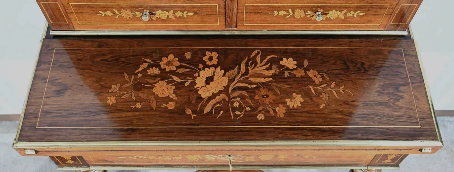 Petit Cabinet Écritoire en Palissandre, style Charles X – Milieu XIXe