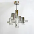 Lustre Moderniste à 5 bras de lumière, Gaetano Sciolari, Italie – 1960