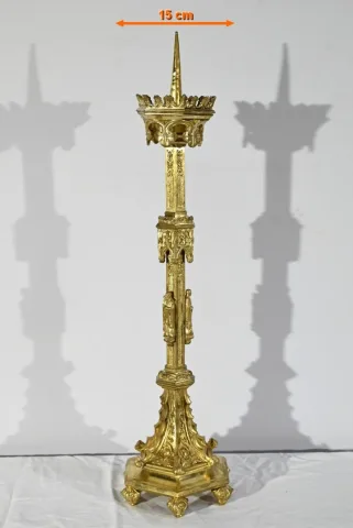 Pique-Cierge en Bronze Doré – 2ème Moitié XIXe