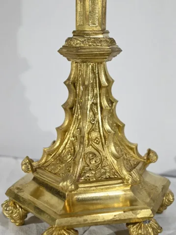 Pique-Cierge en Bronze Doré – 2ème Moitié XIXe