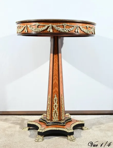 Guéridon en Bois Précieux, style Restauration, époque Napoléon III – Milieu XIXe