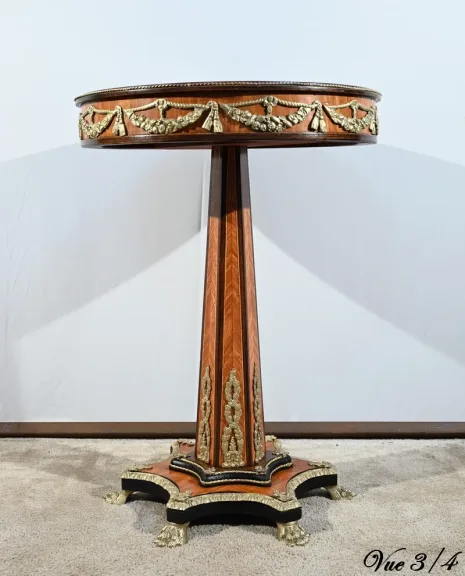 Guéridon en Bois Précieux, style Restauration, époque Napoléon III – Milieu XIXe