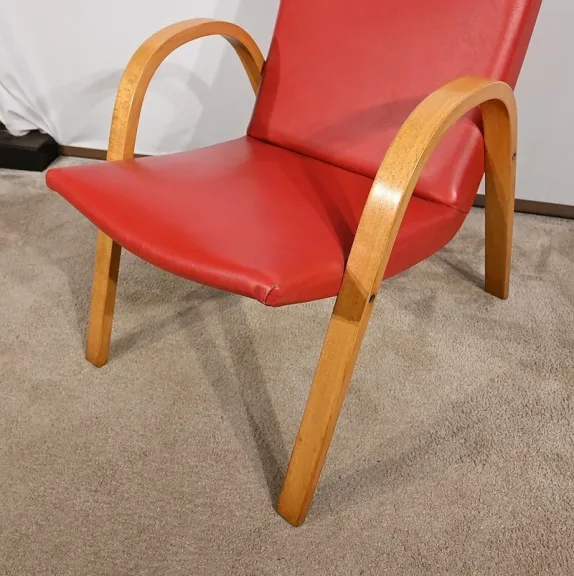 Fauteuil Bow Wood par Hugues Steiner – 1950