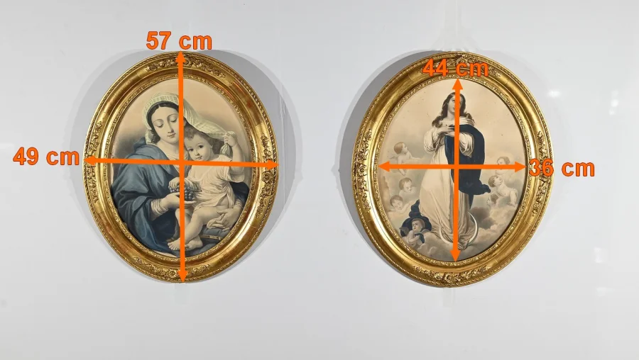 Paire d’Importantes Gravures « L’Immaculée Conception » – Fin XIXe