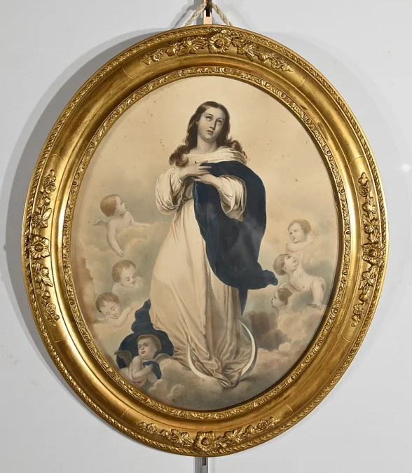 Paire d’Importantes Gravures « L’Immaculée Conception » – Fin XIXe