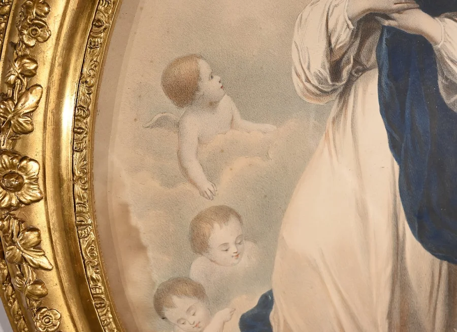 Paire d’Importantes Gravures « L’Immaculée Conception » – Fin XIXe