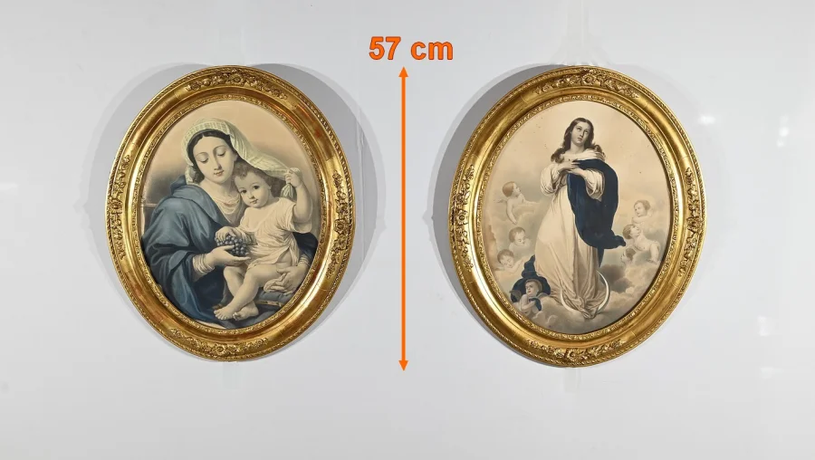 Paire d’Importantes Gravures « L’Immaculée Conception » – Fin XIXe