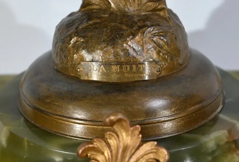 Importante Garniture de Cheminée « La Nuit », signée H.Kossowski II – 1900