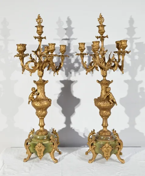 Importante Garniture de Cheminée « La Nuit », signée H.Kossowski II – 1900