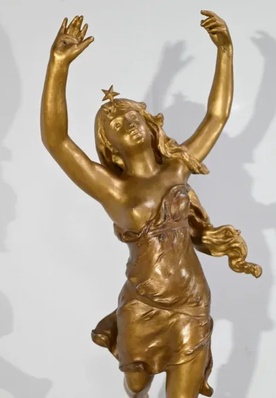 Importante Garniture de Cheminée « La Nuit », signée H.Kossowski II – 1900