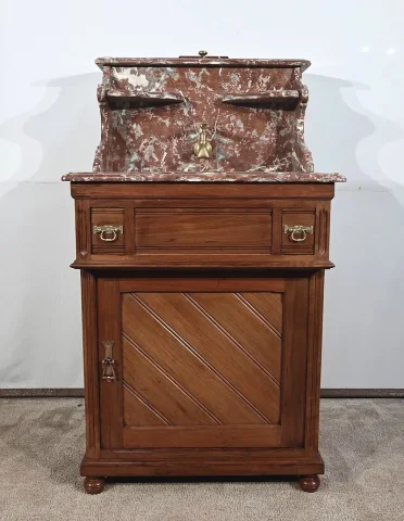 Petit Meuble de Toilette en Acajou blond massif – 1920