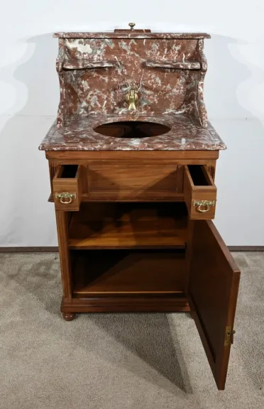 Petit Meuble de Toilette en Acajou blond massif – 1920