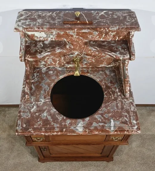 Petit Meuble de Toilette en Acajou blond massif – 1920
