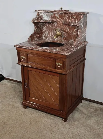 Petit Meuble de Toilette en Acajou blond massif – 1920