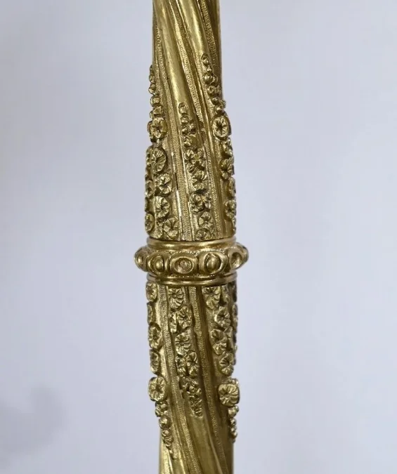Paire de Candélabres en Bronze Doré, époque Restauration – Début XIXe