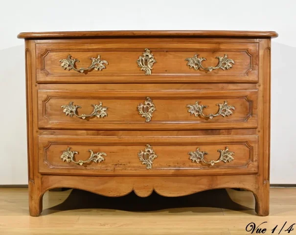 Commode en Merisier Massif, époque Transition Louis XIV / Régence – Début XVIIIe