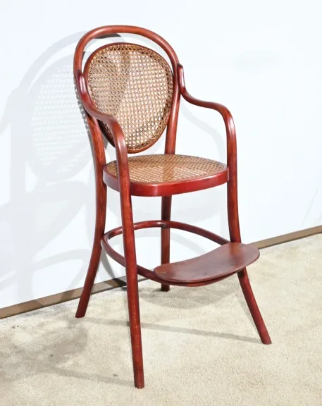 Chaise Haute d’Enfant n°12303 en Hêtre, estampillée Thonet – Début XXe