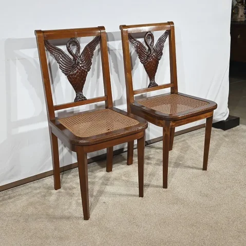 Paire de Chaises en Acajou, style Directoire – Fin XIXe