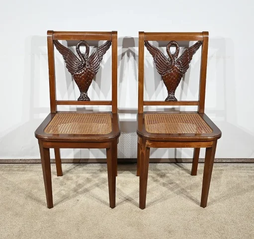 Paire de Chaises en Acajou, style Directoire – Fin XIXe