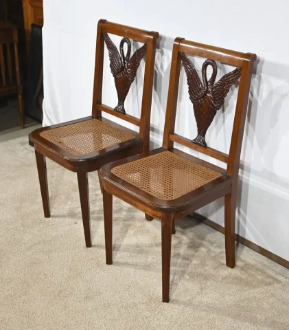 Paire de Chaises en Acajou, style Directoire – Fin XIXe
