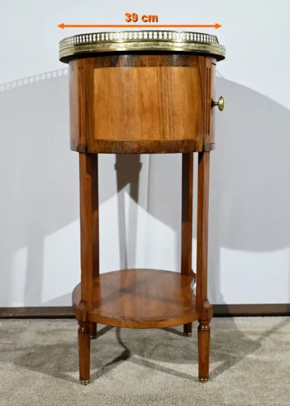 Petite Table Tambour en Noyer et Acajou, style Louis XVI – 2ème Partie XIXe