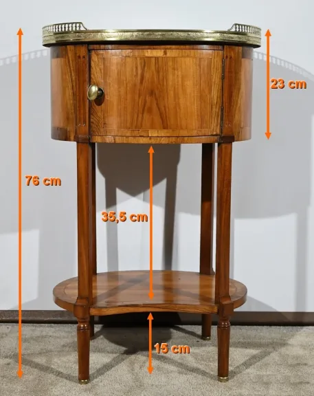 Petite Table Tambour en Noyer et Acajou, style Louis XVI – 2ème Partie XIXe