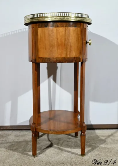 Petite Table Tambour en Noyer et Acajou, style Louis XVI – 2ème Partie XIXe