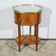 Petite Table Tambour en Noyer et Acajou, style Louis XVI – 2ème Partie XIXe