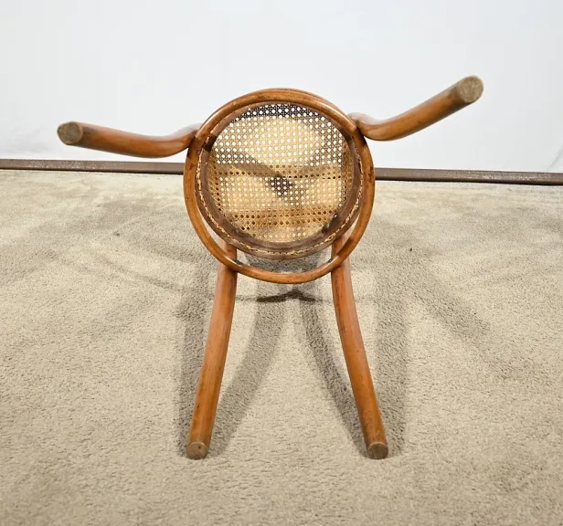 Chaise Haute d’Enfant en Hêtre Courbé, estampillée Thonet – Début XXe