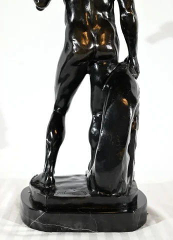 Bronze « Hercule et le Lion de Nemée », signé Gregroi – XIXe